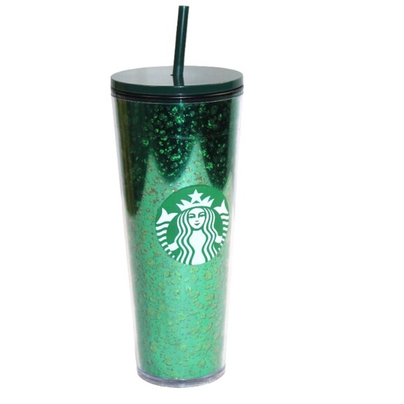 Starbucks Green Mercury Glitter 24 OZ Screw Lid Straw Siren Mermaid Logo… - Picture 2 of 6